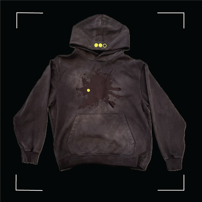 Overdose Embroidery Splatter Logo HOODIE : Black Smoke