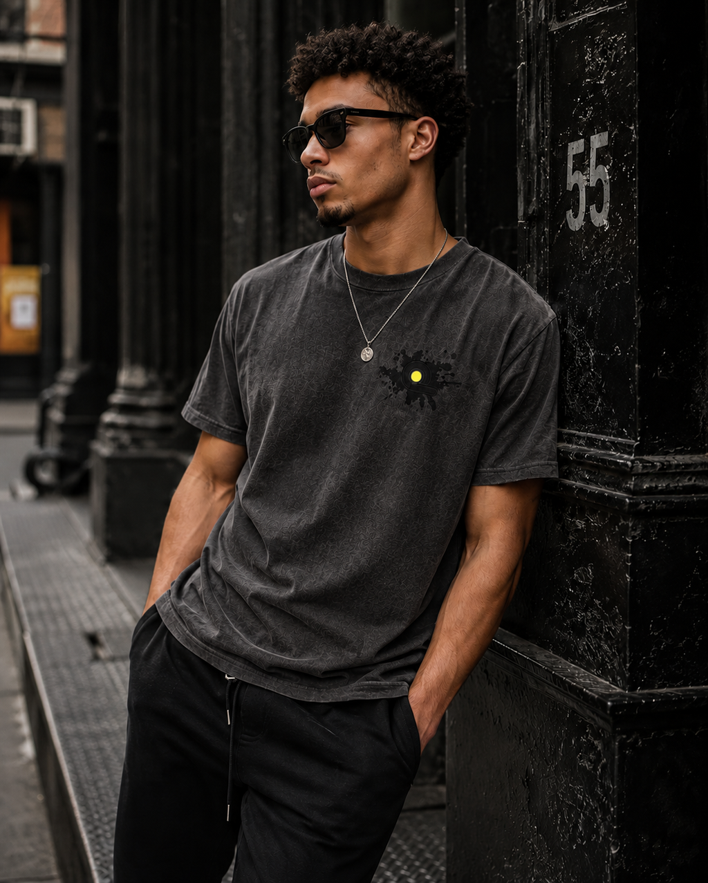 Overdose Embroidery Logo TEE : Black Smoke